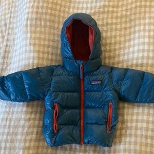 Patagonia Kids' Blue and Red Puffer Jacket, 6-12 months